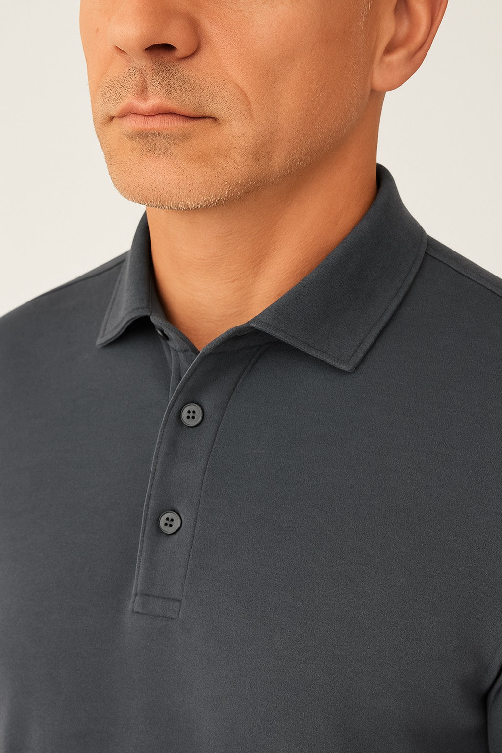 maglia polo in cotone supina grigia da uomo made in italy