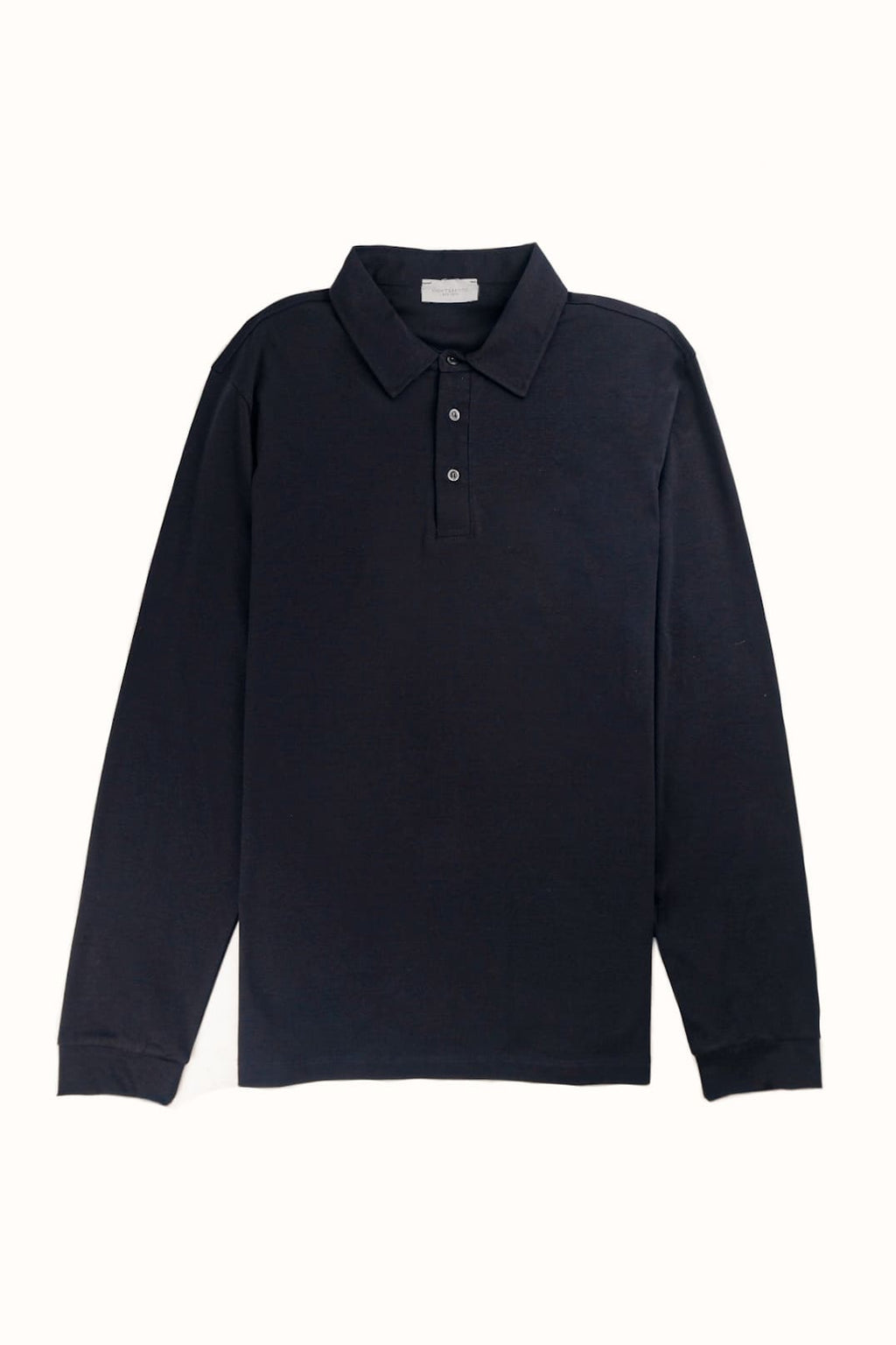 polo a tre bottoni di cotone in maglia da uomo made in italy blu
