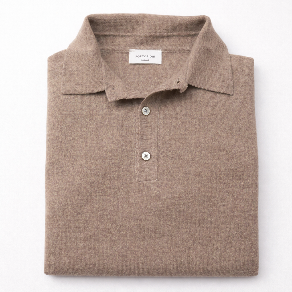 polo-maglione-beige-uomo-made-in-italy-piegata