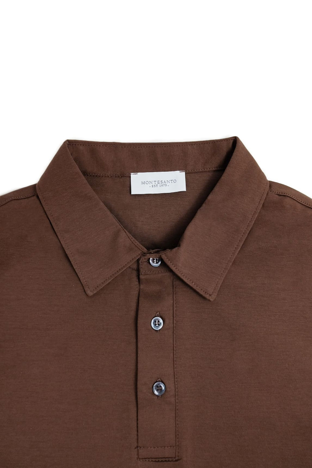 polo da uomo in cotone marrone made in italy