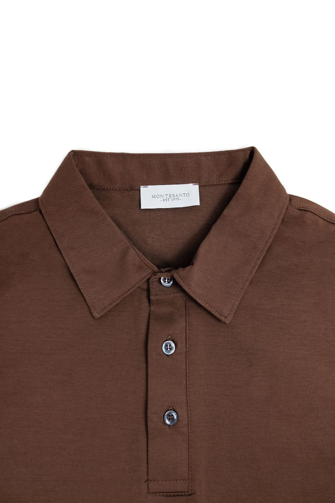 polo da uomo in cotone marrone made in italy