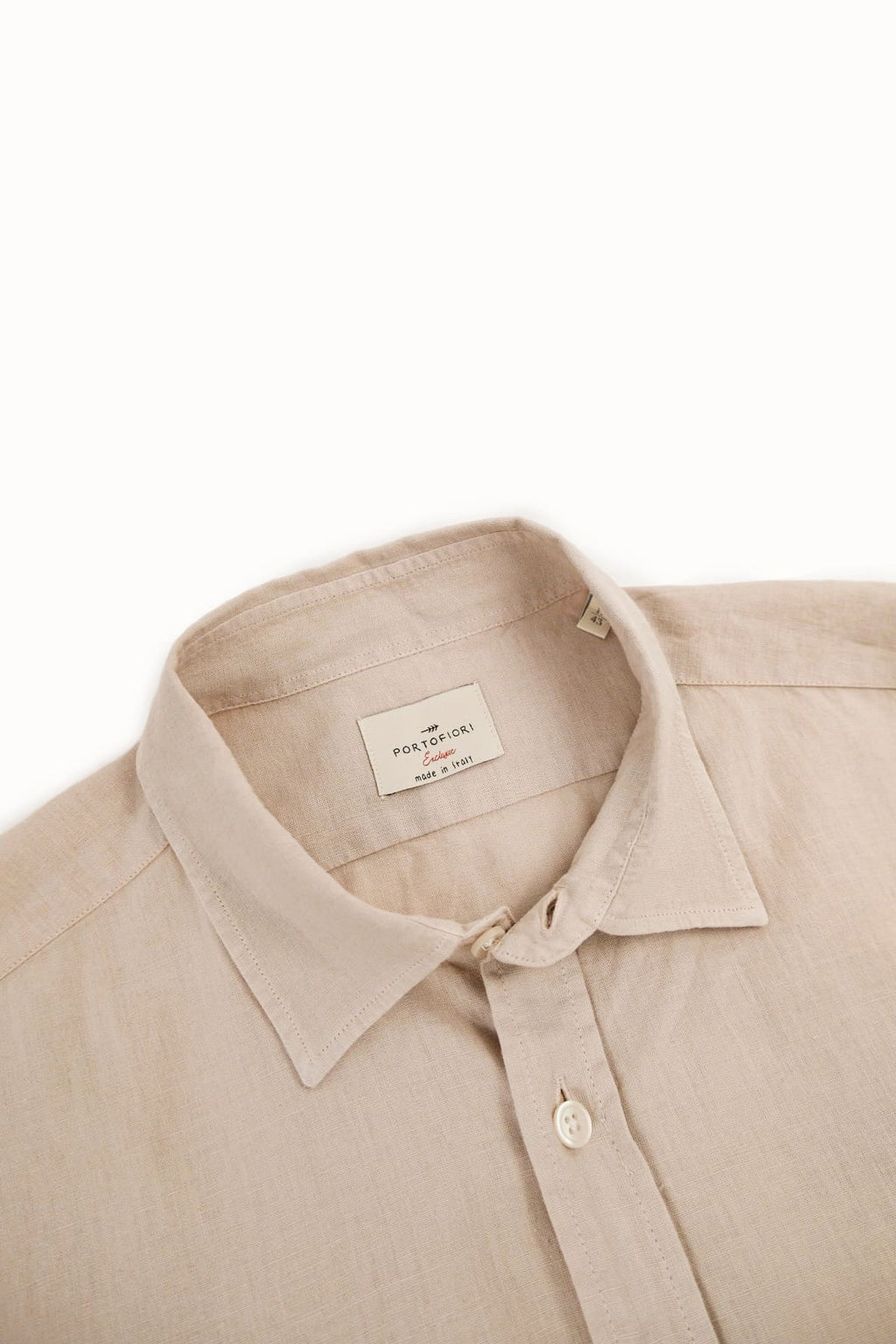 camicia estiva di lino beige da uomo made in italy