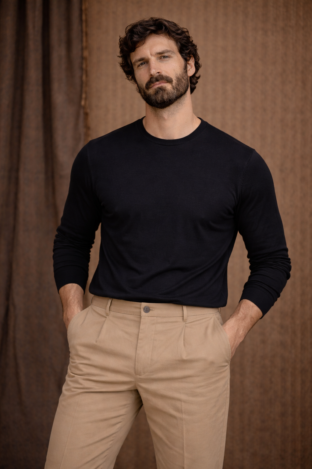 t-shirt-cotone-nera-made-in-italy-uomo-indossata