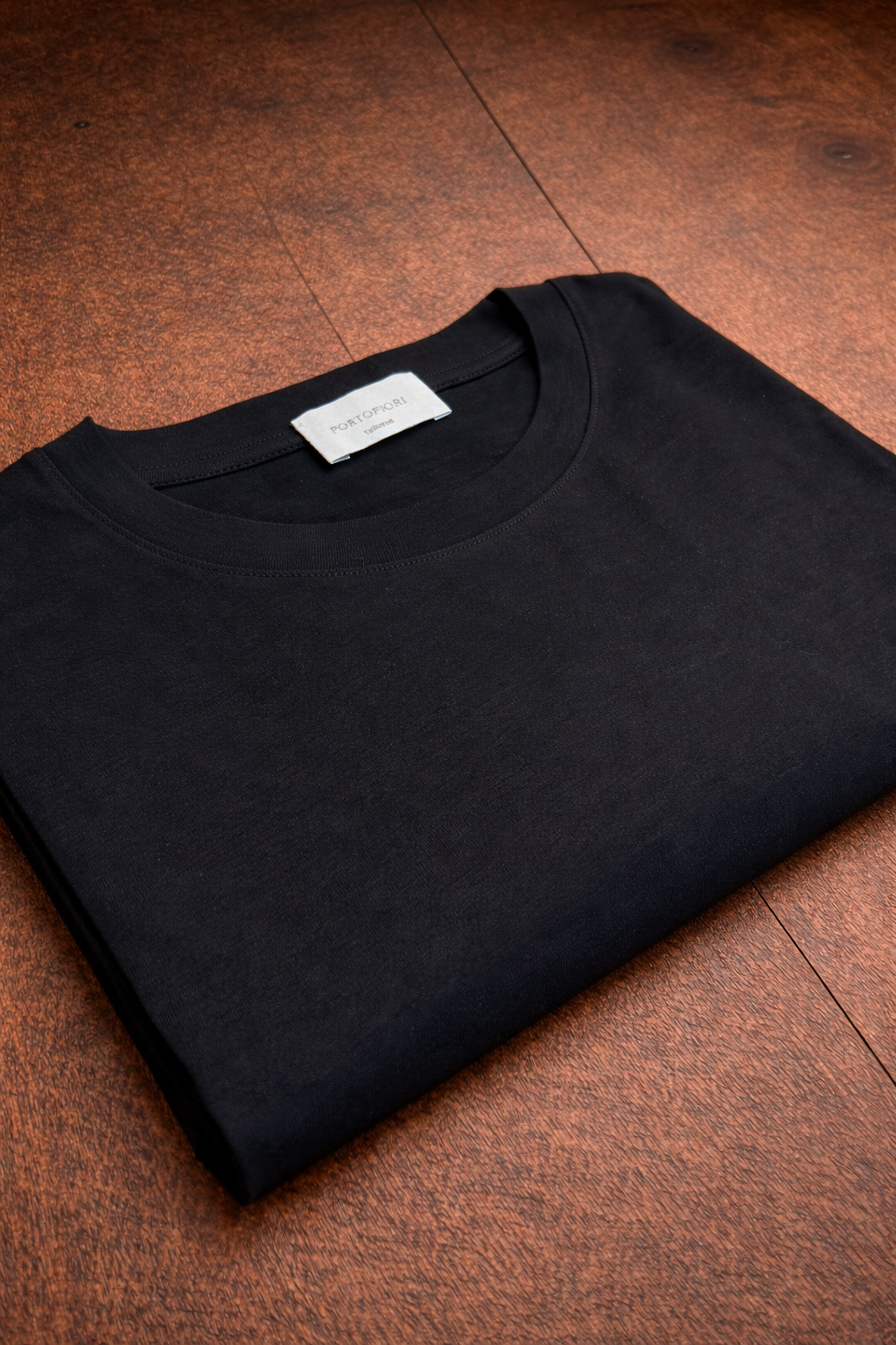 t shirt in cotone manica lunga nera made in italy da uomo 