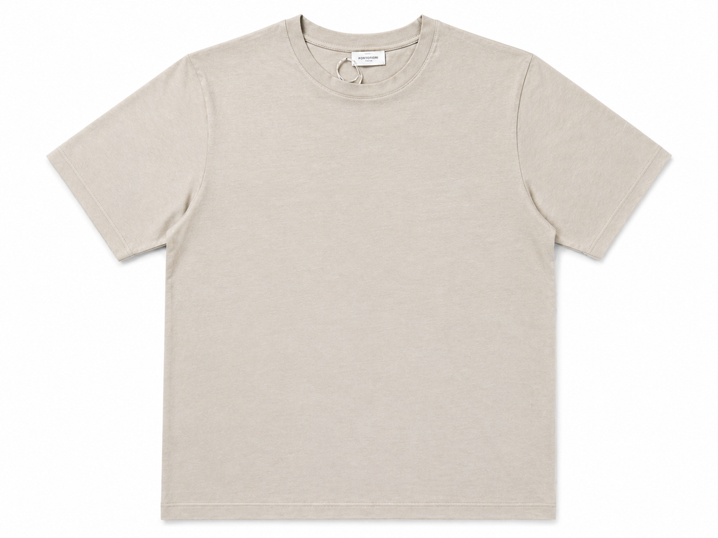 t-shirt-cotone-uomo-supima-beige-mezza-manica-made-in-italy-davanti