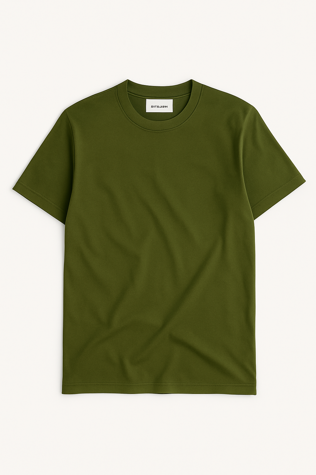 t shirt in maglia di cotone supima verde oliva da uomo made in italy