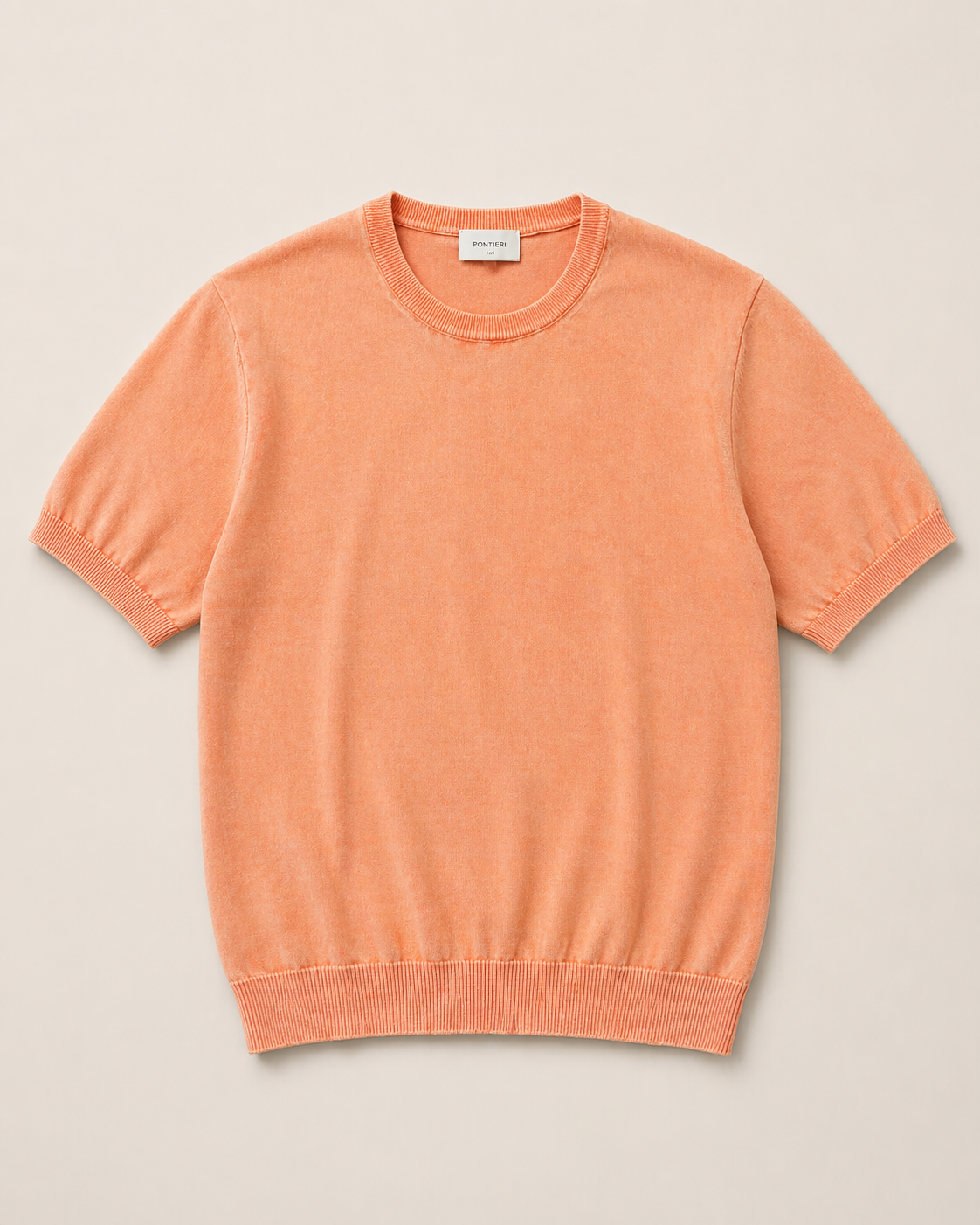 T-Shirt in Maglia di Cotone delavato
