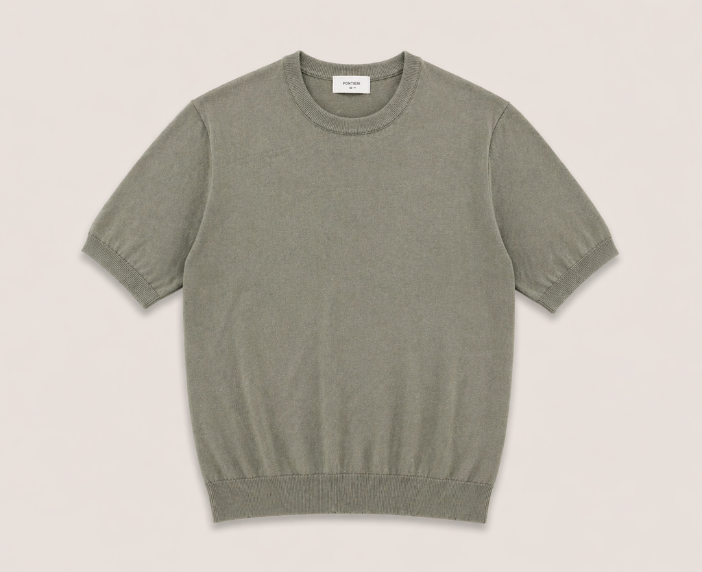 T-Shirt in Maglia di Cotone delavato