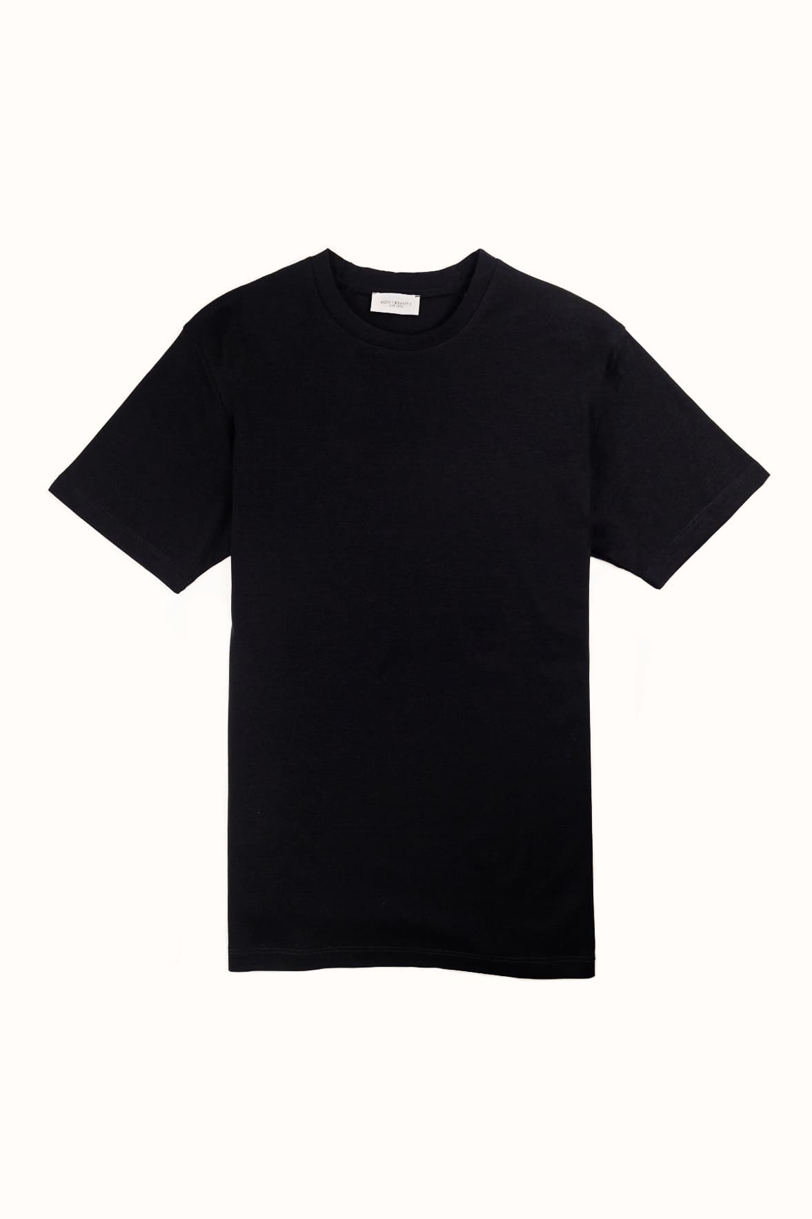 T shirt in cotone tinta unita nera